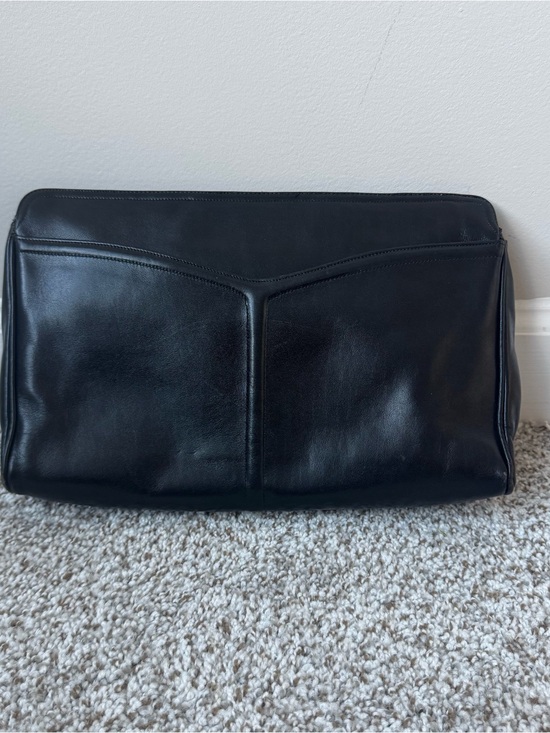 Morris Moskowitz Handbags - Vtg Morris Moskowitz Black Leather Convertible Clutch Shoulder Bag Mid Century
